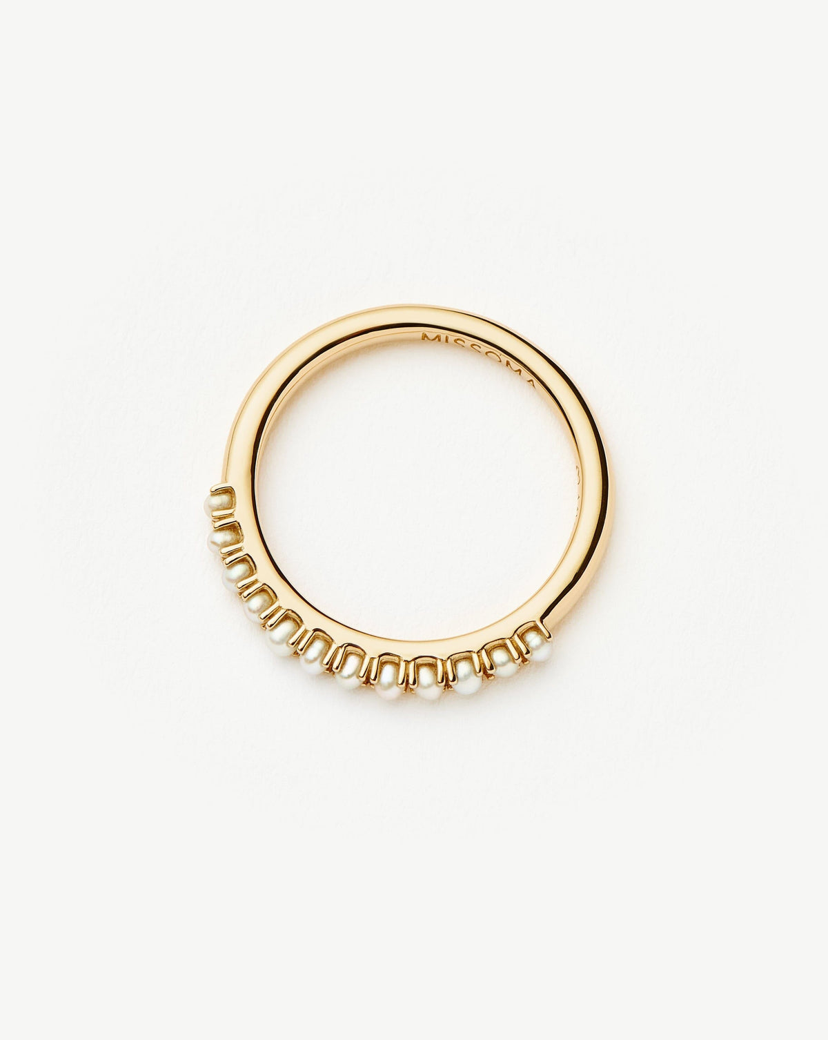 Fine Half Eternity Pearl Ring | 14ct Solid Gold/Pearl Rings Missoma