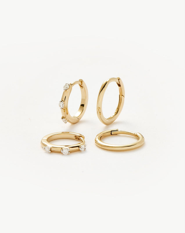 Fine Hoop Earring Set