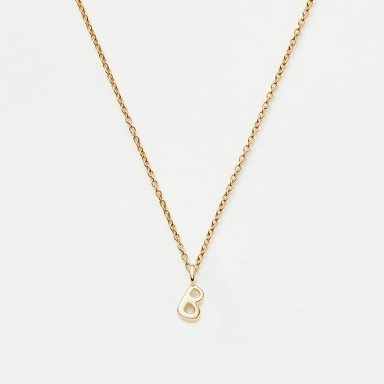 Fine Initial Mini Pendant Necklace - B | 14ct Solid Gold Necklaces Missoma