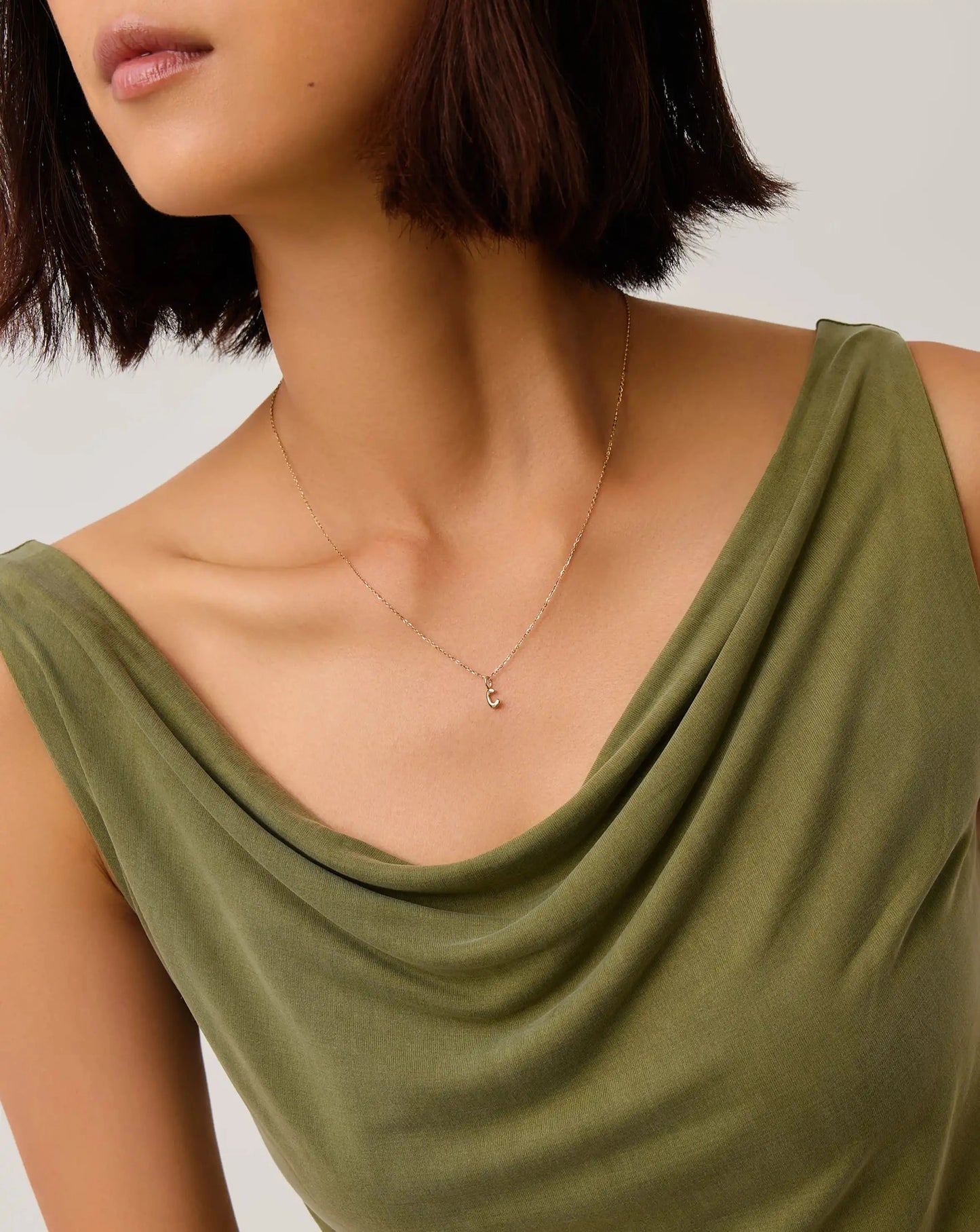 Fine Initial Mini Pendant Necklace - C | 14ct Solid Gold Necklaces Missoma