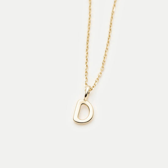 Fine Initial Mini Pendant Necklace - D | 14ct Solid Gold Necklaces Missoma