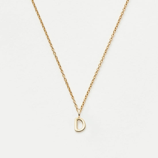 Fine Initial Mini Pendant Necklace - D | 14ct Solid Gold Necklaces Missoma