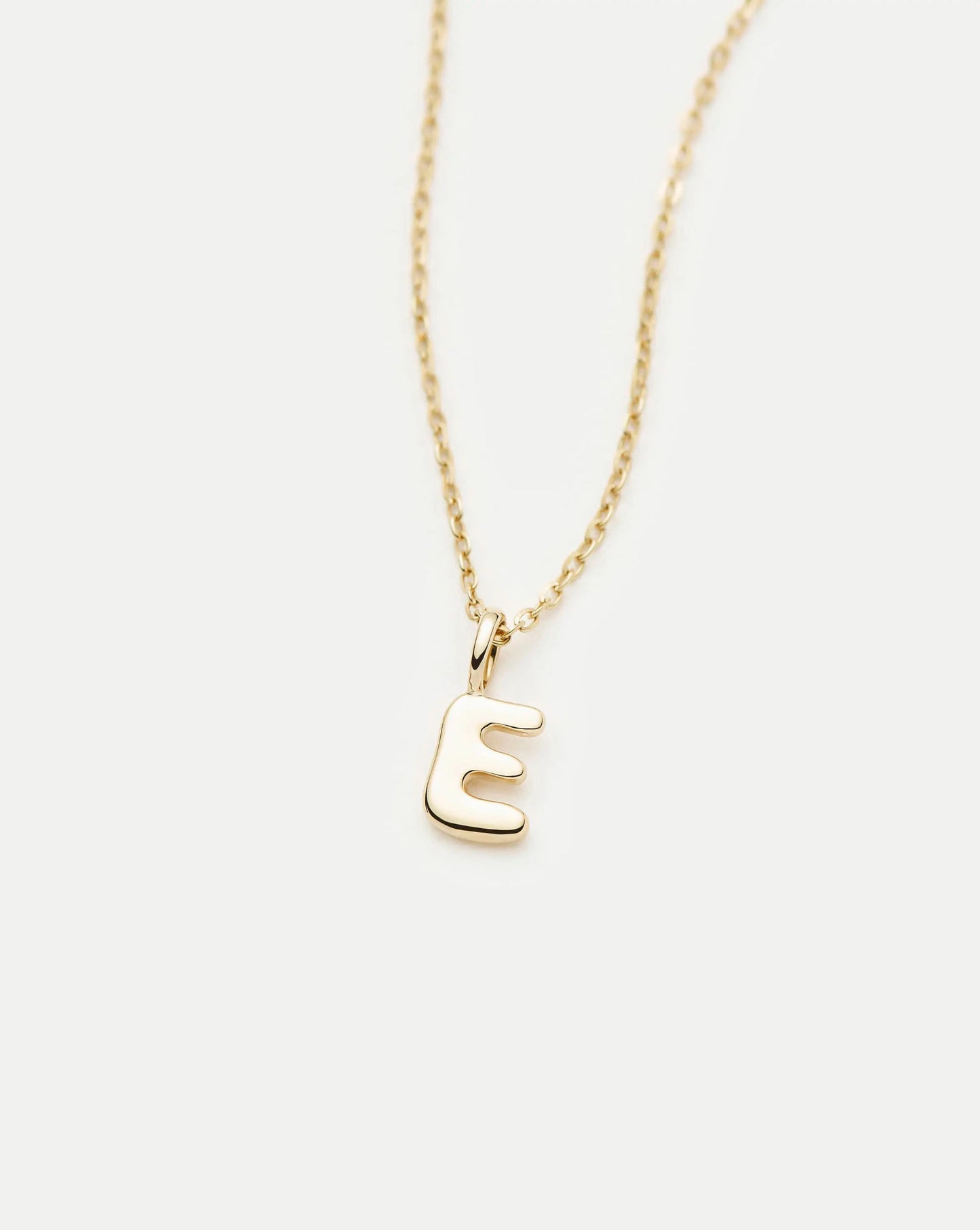 Fine Initial Mini Pendant Necklace - E | 14ct Solid Gold Necklaces Missoma