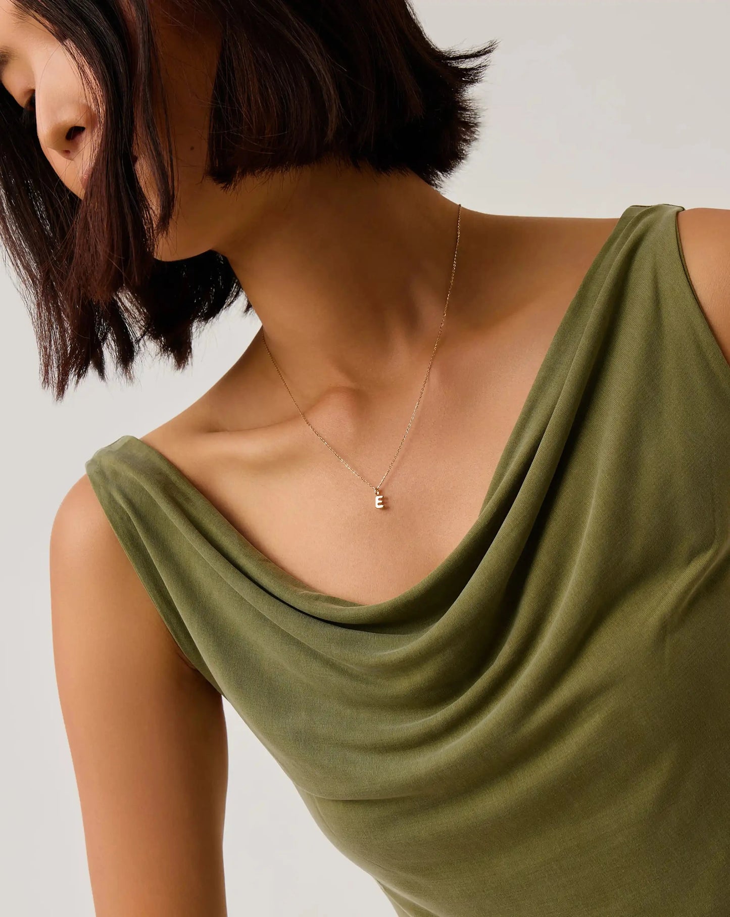 Fine Initial Mini Pendant Necklace - E | 14ct Solid Gold Necklaces Missoma