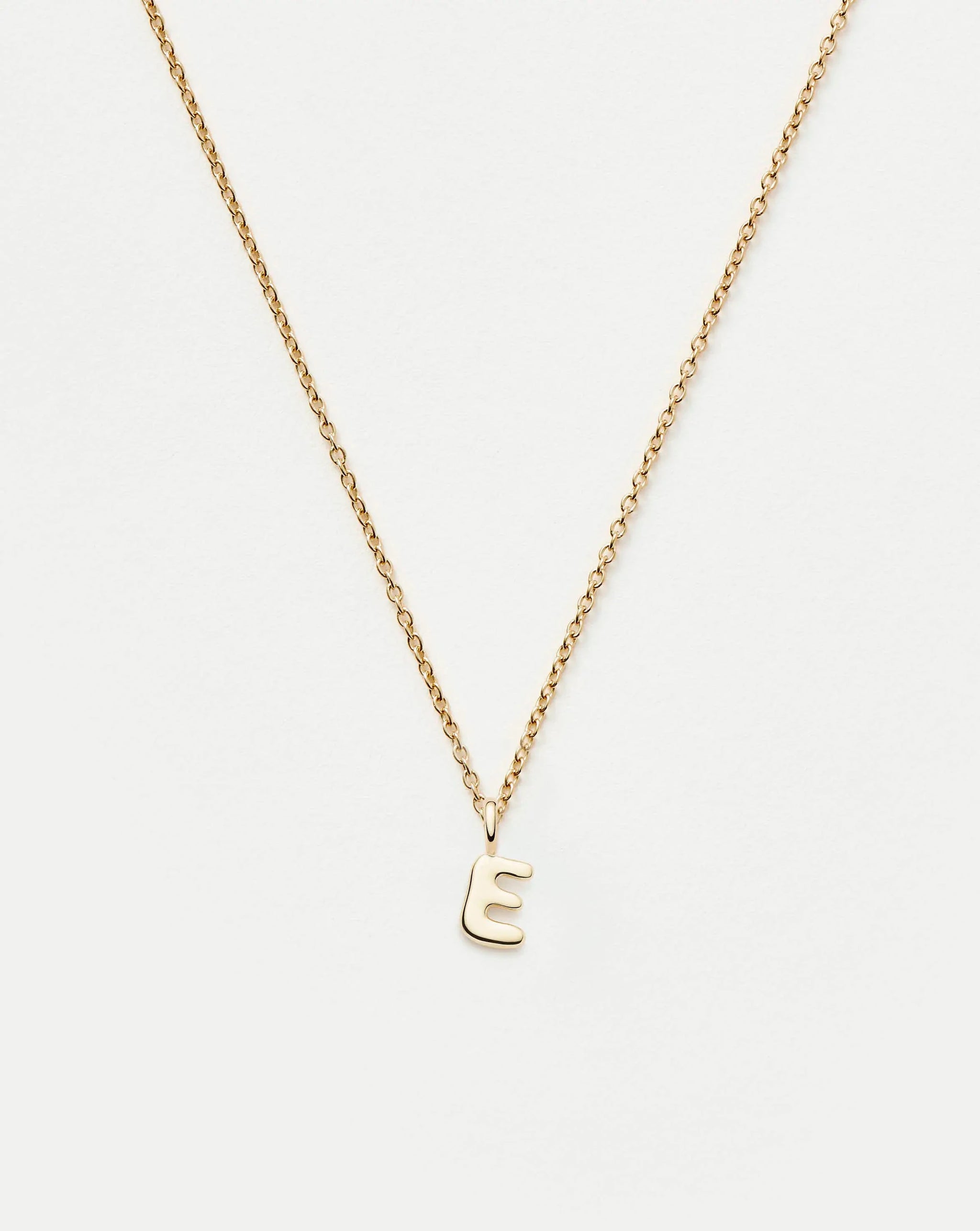 Fine Initial Mini Pendant Necklace - E | 14ct Solid Gold Necklaces Missoma
