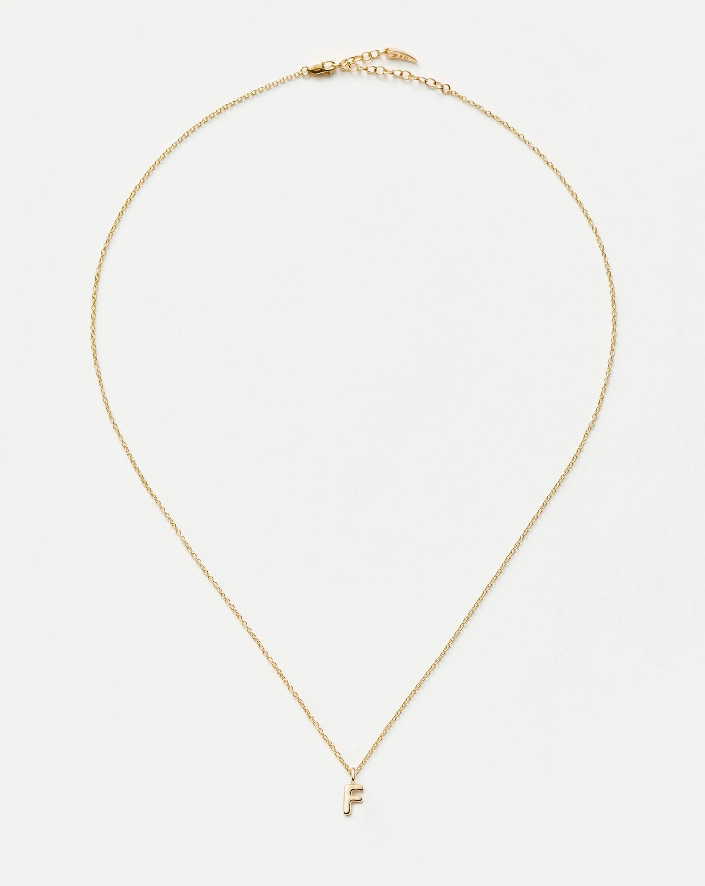 Fine Initial Mini Pendant Necklace - F | 14ct Solid Gold Necklaces Missoma