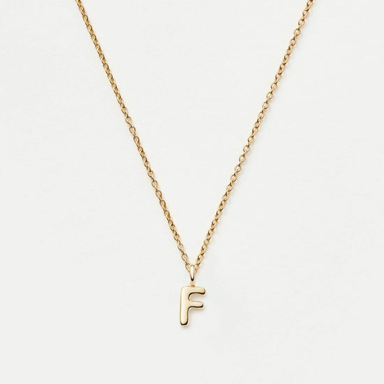 Fine Initial Mini Pendant Necklace - F | 14ct Solid Gold Necklaces Missoma