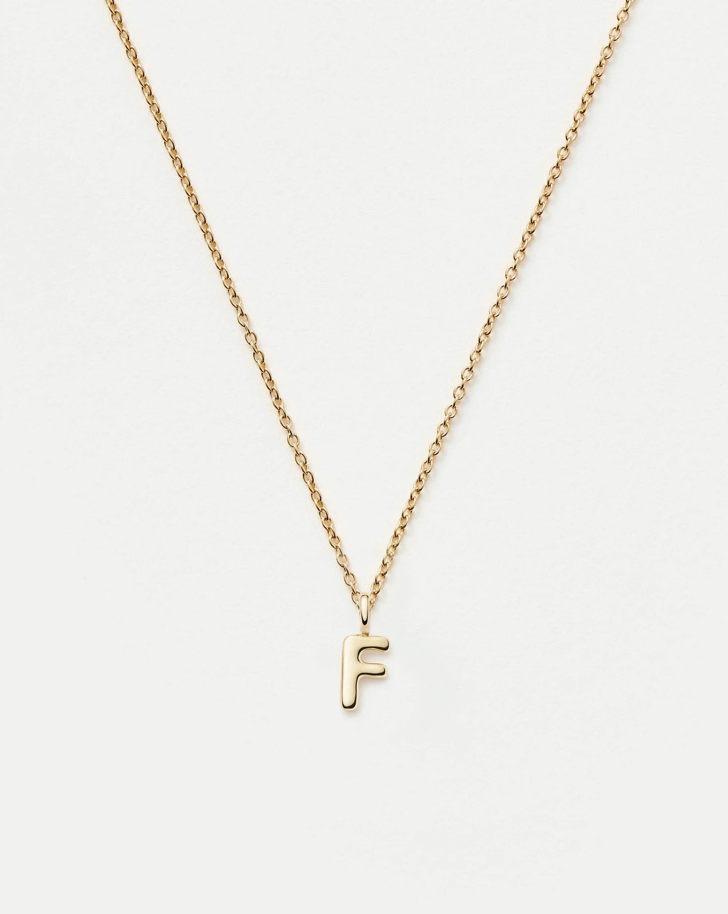 Fine Initial Mini Pendant Necklace - F | 14ct Solid Gold Necklaces Missoma