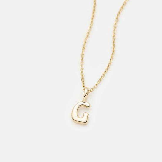Fine Initial Mini Pendant Necklace - G | 14ct Solid Gold Necklaces Missoma