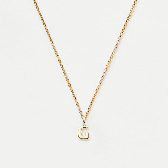 Fine Initial Mini Pendant Necklace - G | 14ct Solid Gold Necklaces Missoma