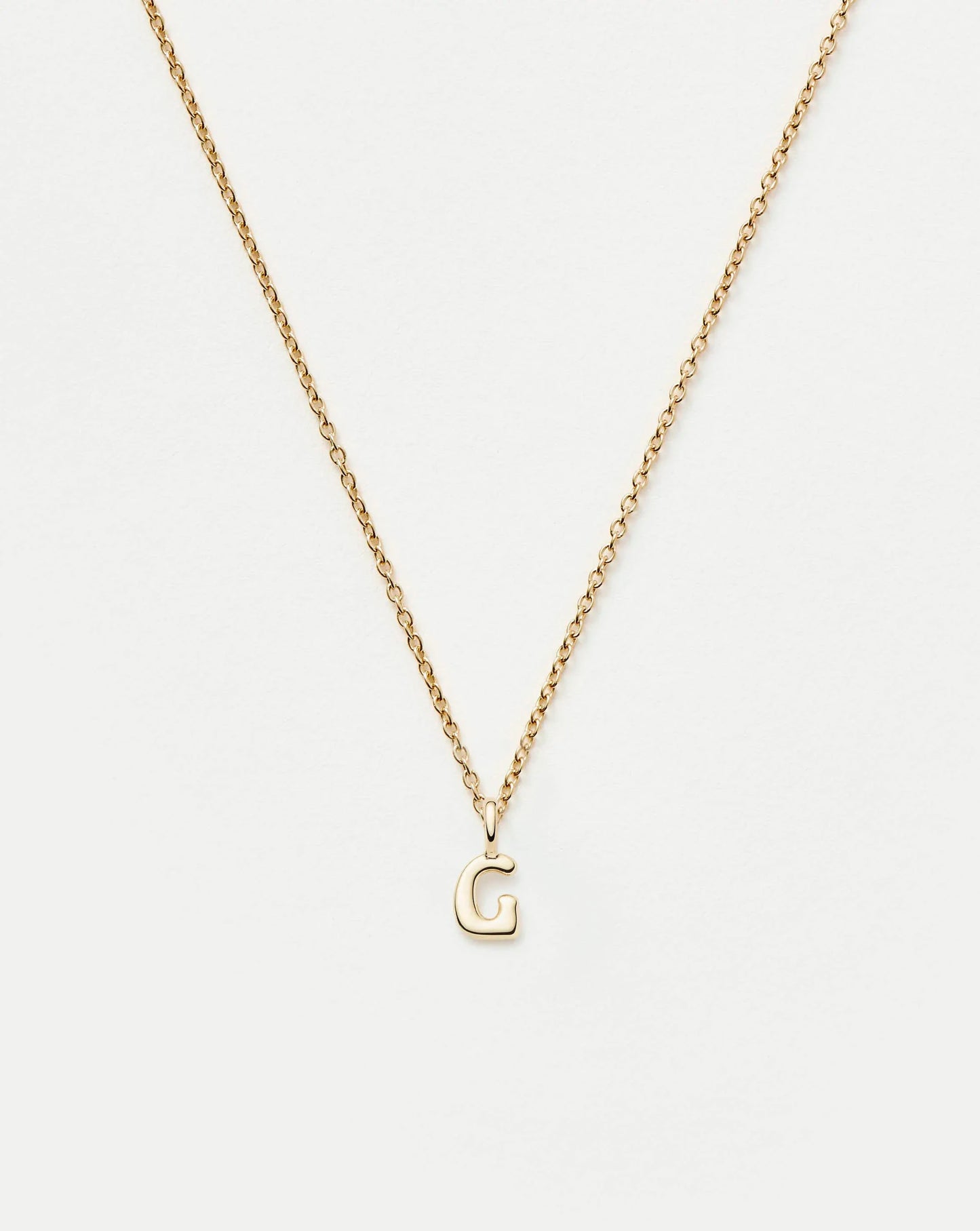Fine Initial Mini Pendant Necklace - G | 14ct Solid Gold Necklaces Missoma