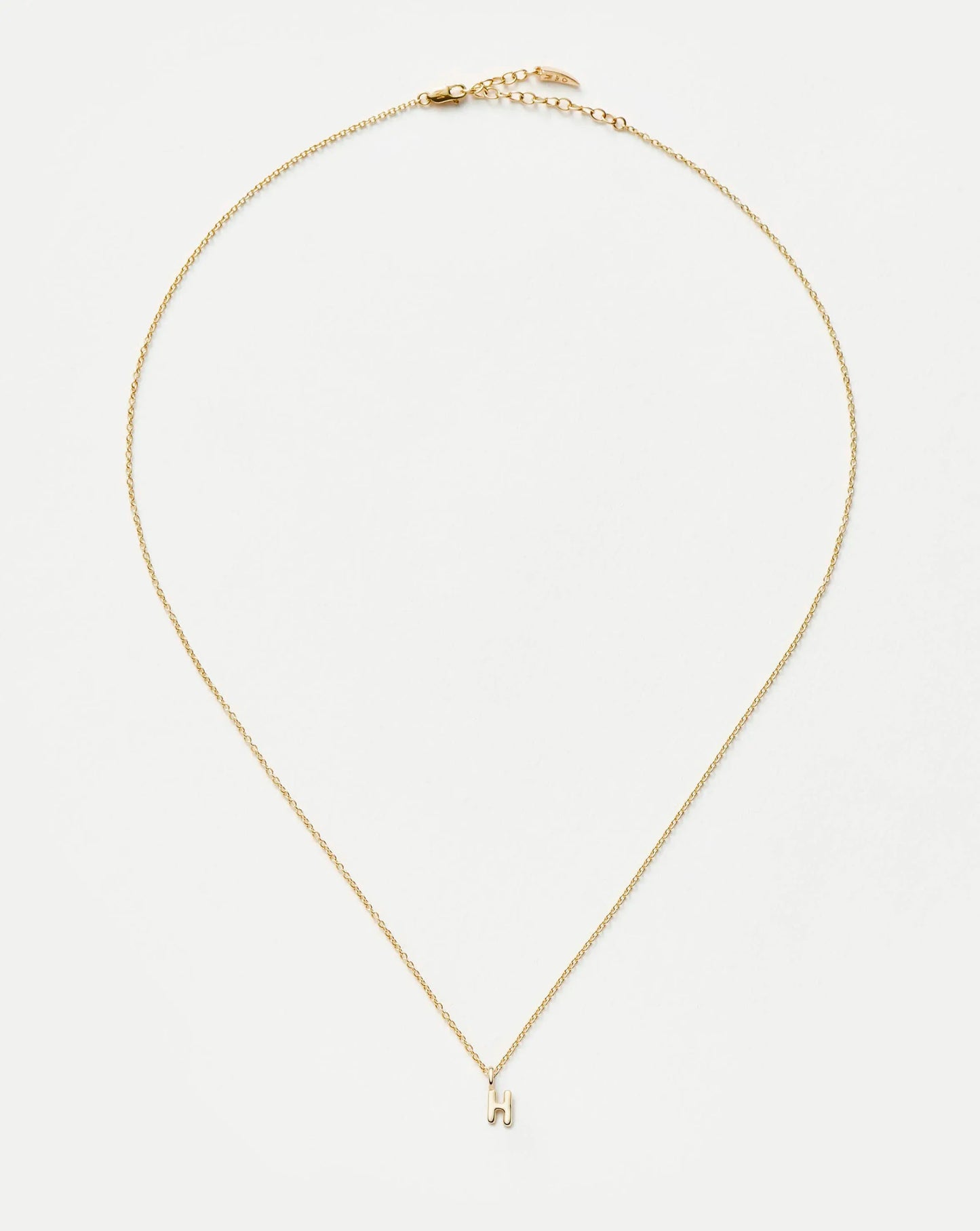 Fine Initial Mini Pendant Necklace - H | 14ct Solid Gold Necklaces Missoma