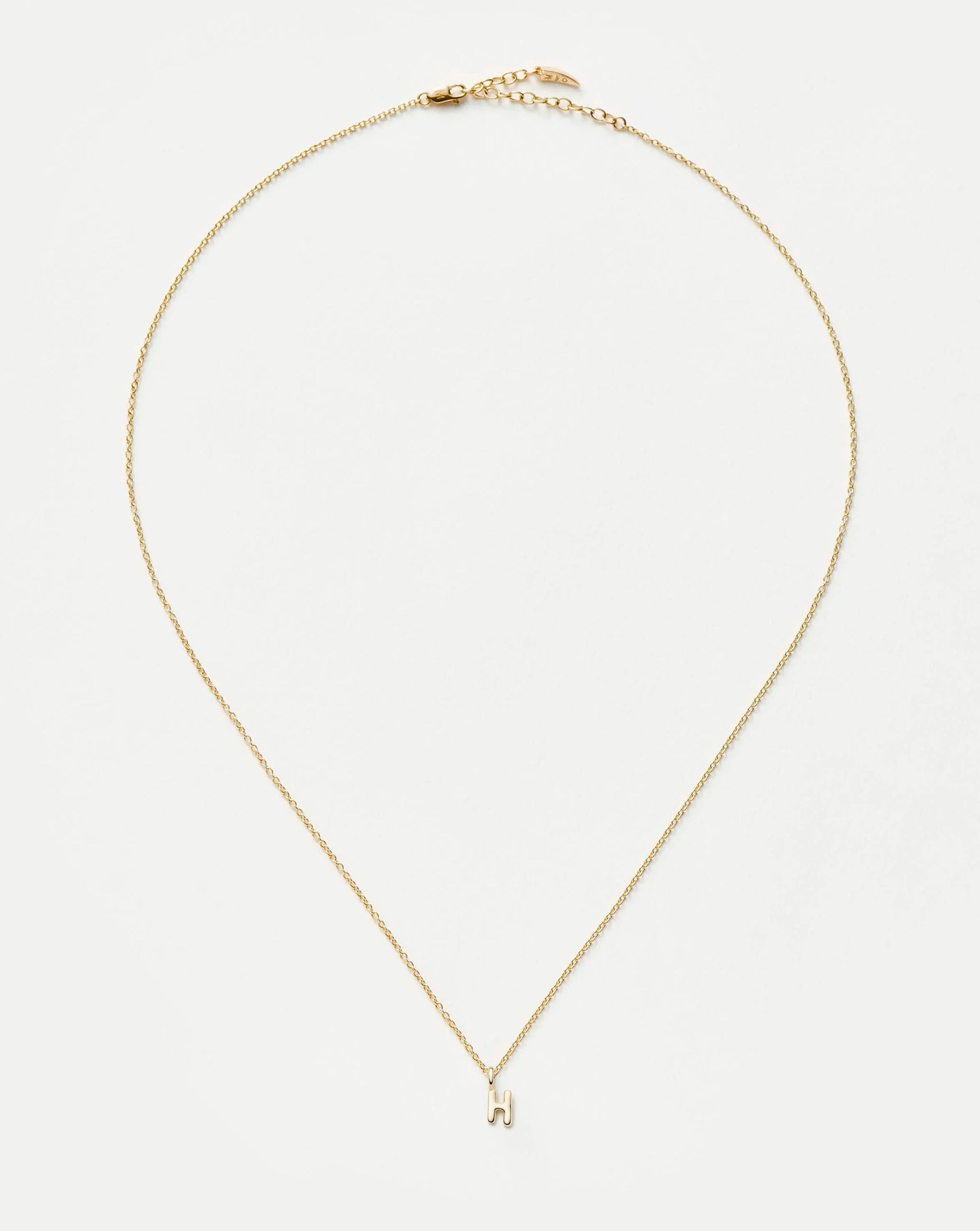 Fine Initial Mini Pendant Necklace - H | 14ct Solid Gold Necklaces Missoma