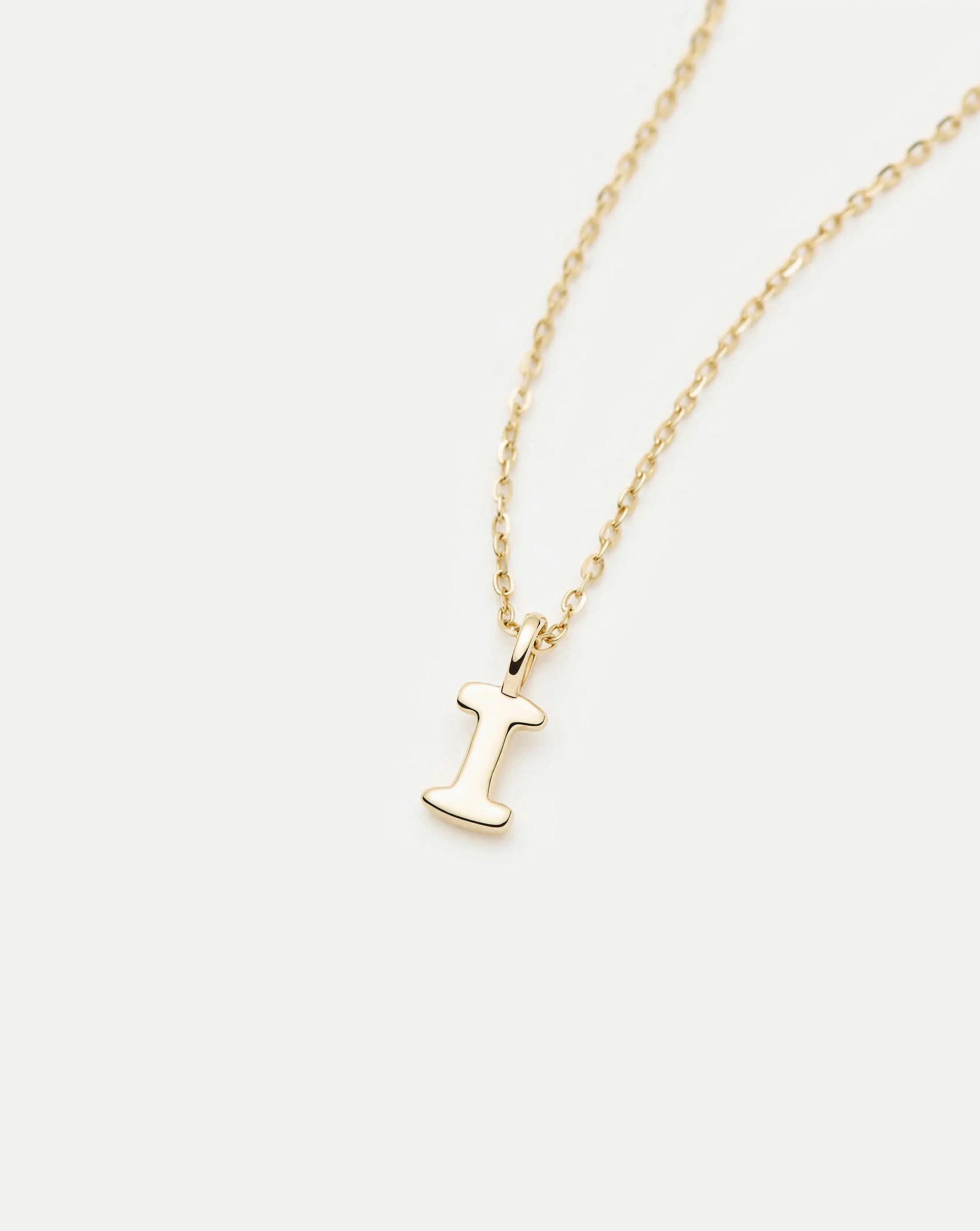 Fine Initial Mini Pendant Necklace - I | 14ct Solid Gold Necklaces Missoma