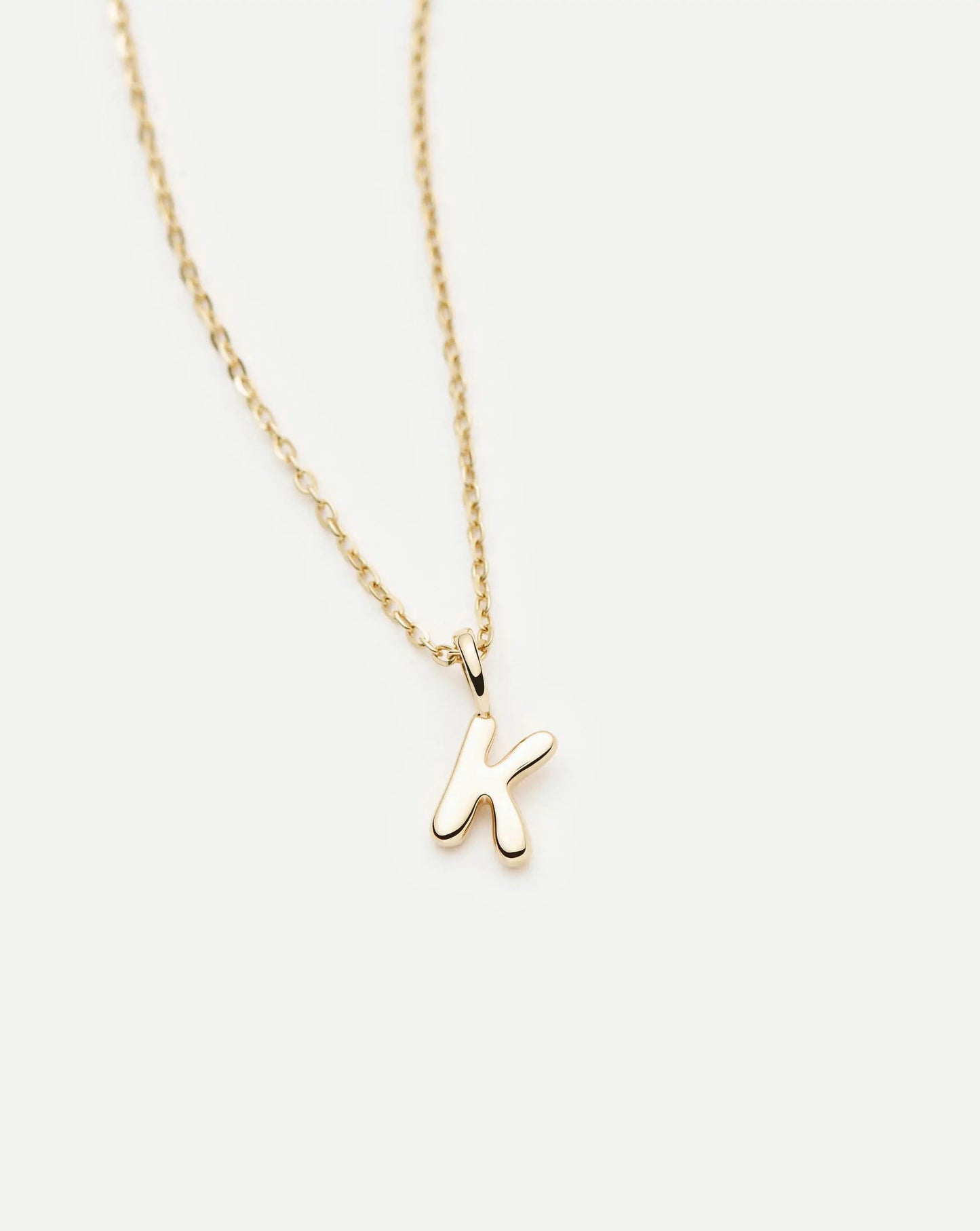 Fine Initial Mini Pendant Necklace - K | 14ct Solid Gold Necklaces Missoma