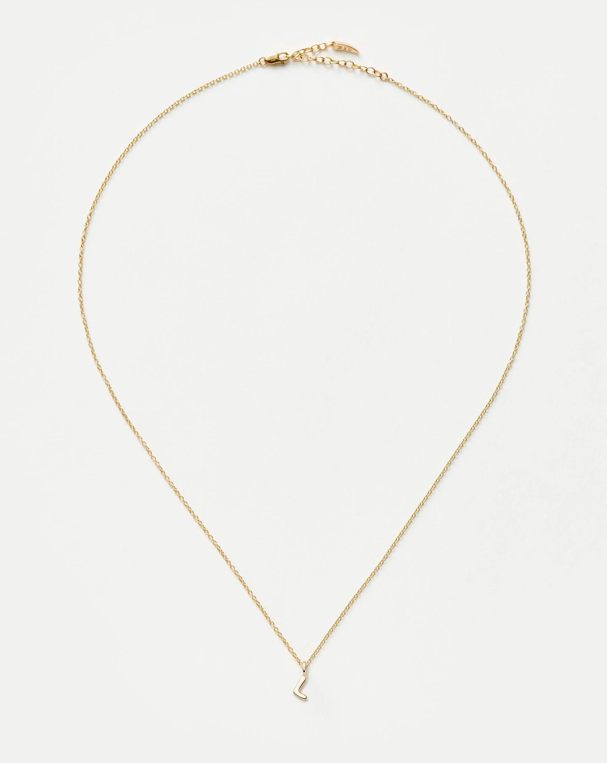 Fine Initial Mini Pendant Necklace - L | 14ct Solid Gold Necklaces Missoma