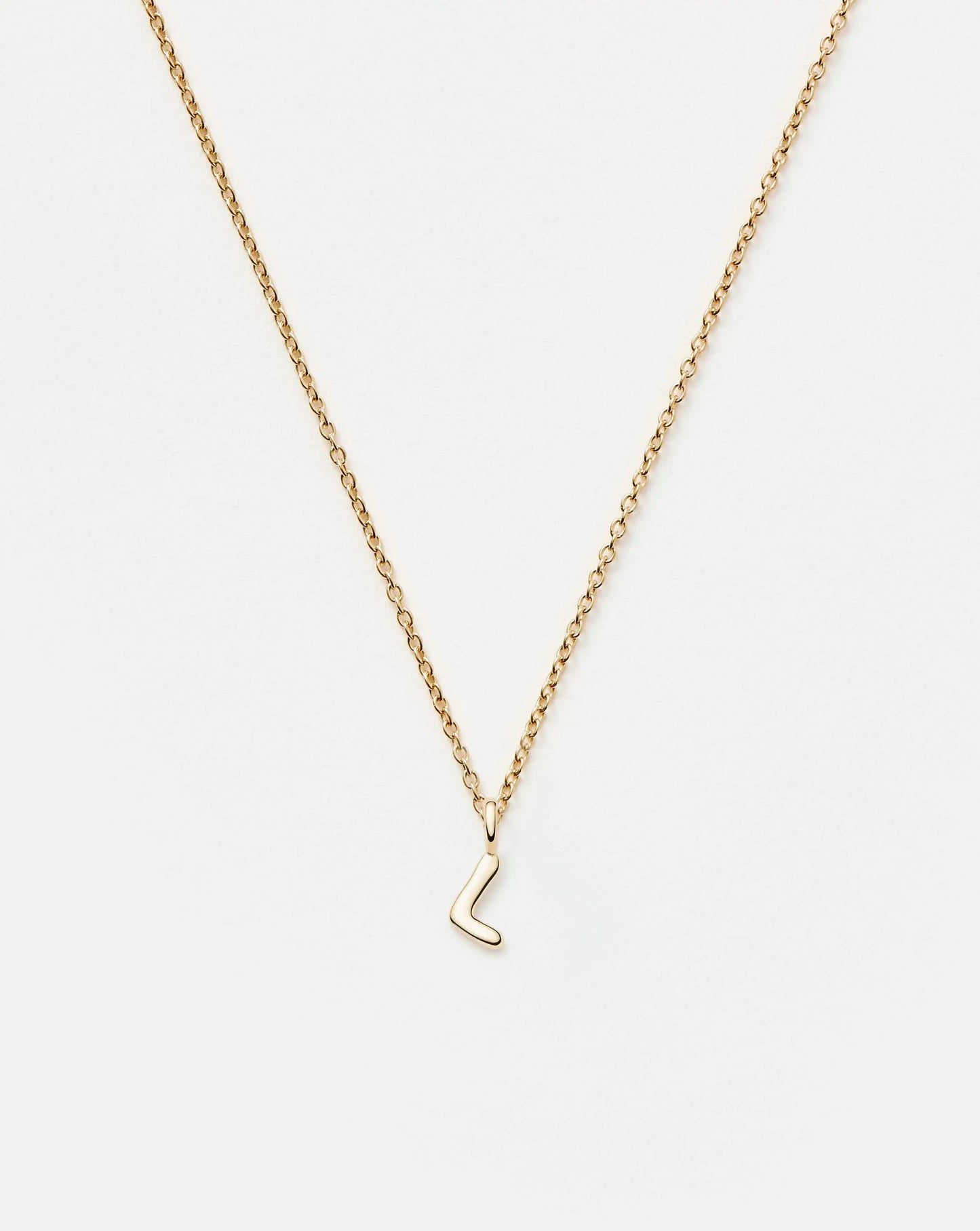 Fine Initial Mini Pendant Necklace - L | 14ct Solid Gold Necklaces Missoma