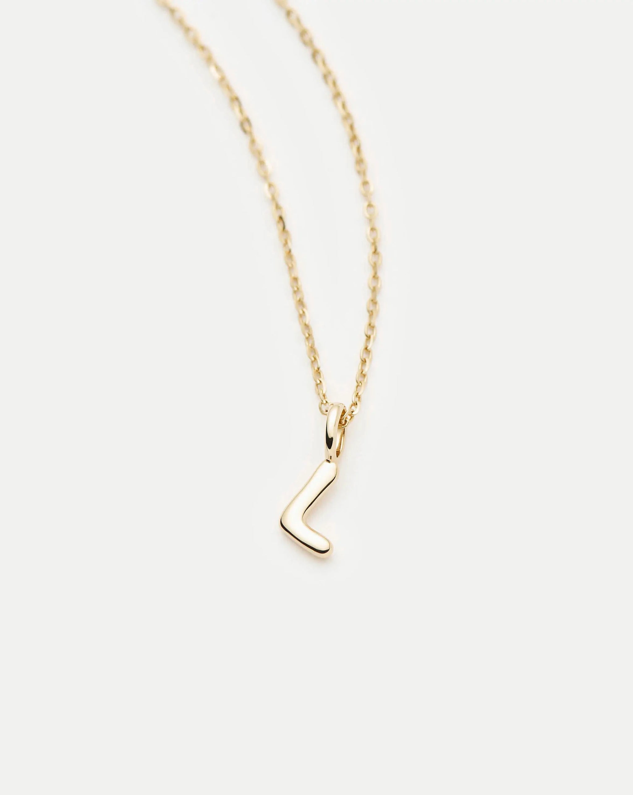Fine Initial Mini Pendant Necklace - L | 14ct Solid Gold Necklaces Missoma