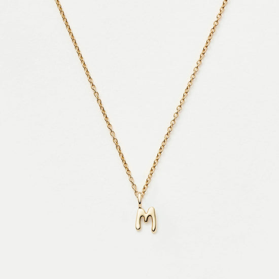 Fine Initial Mini Pendant Necklace - M | 14ct Solid Gold Necklaces Missoma