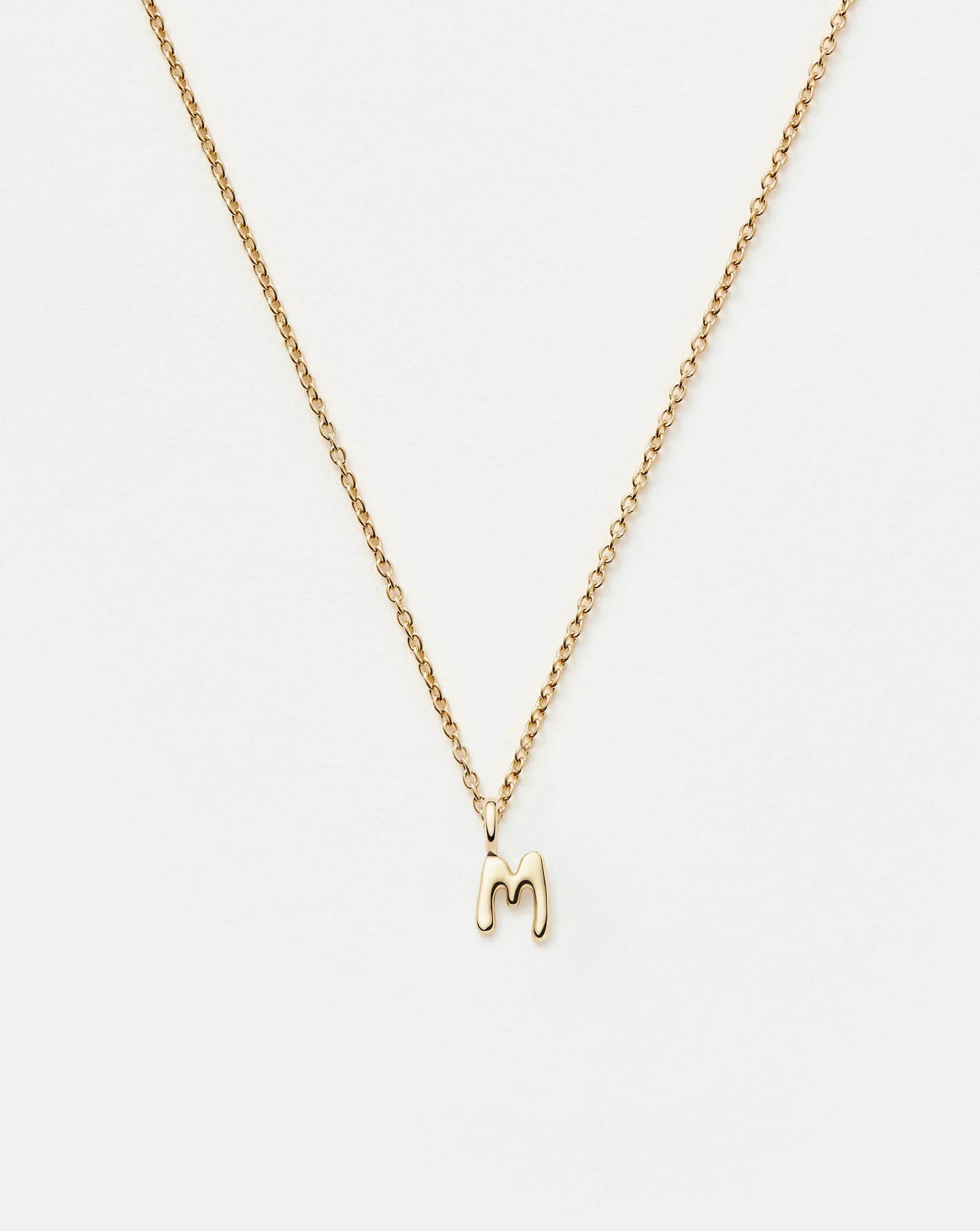 Fine Initial Mini Pendant Necklace - M | 14ct Solid Gold Necklaces Missoma
