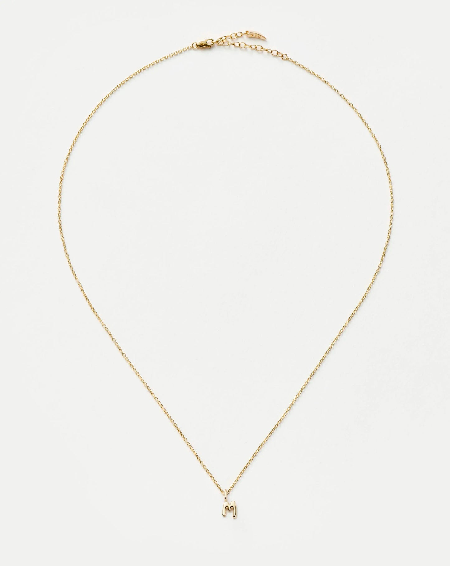 Fine Initial Mini Pendant Necklace - M | 14ct Solid Gold Necklaces Missoma