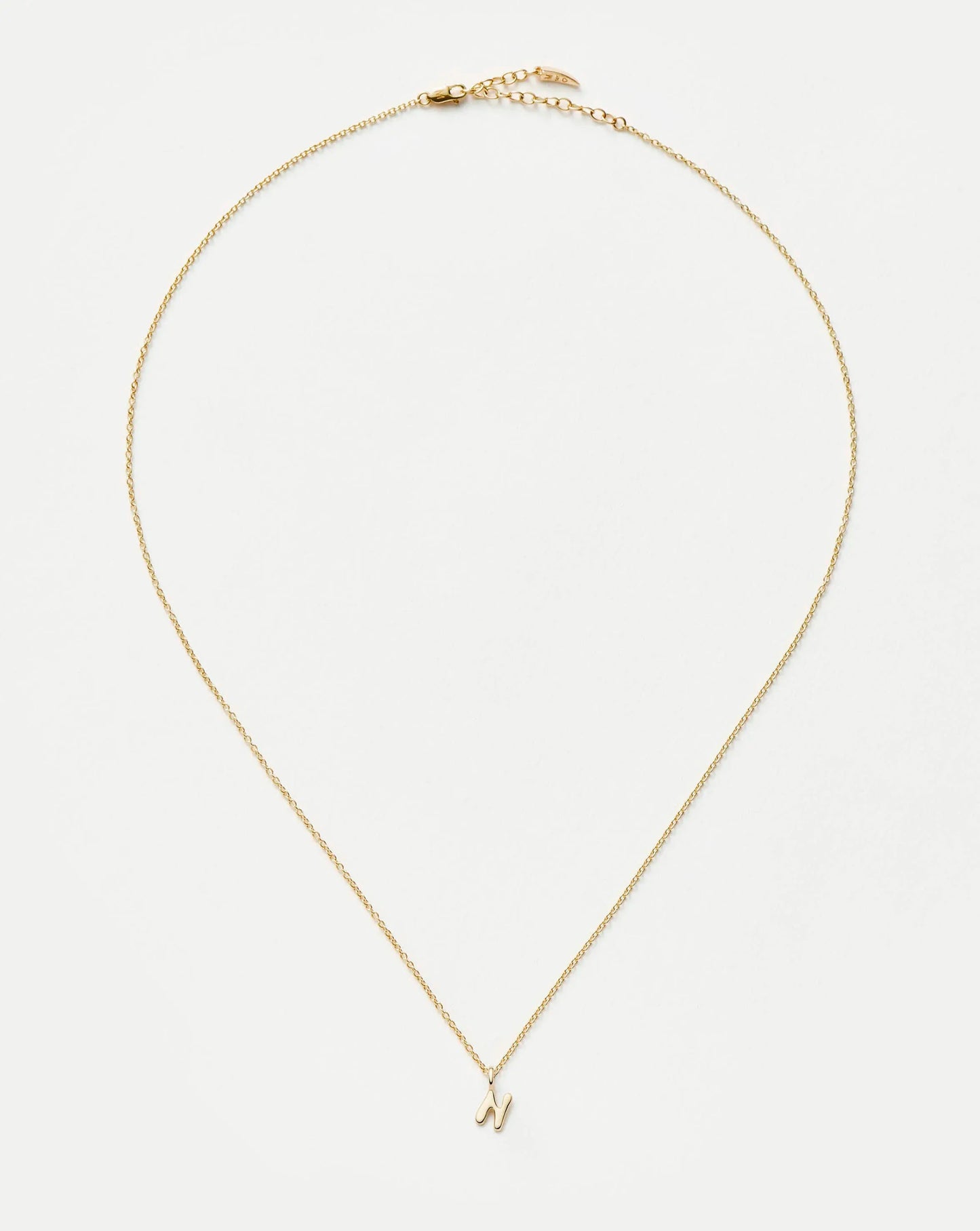 Fine Initial Mini Pendant Necklace - N | 14ct Solid Gold Necklaces Missoma