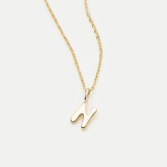 Fine Initial Mini Pendant Necklace - N | 14ct Solid Gold Necklaces Missoma