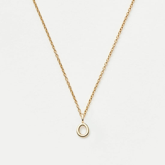 Fine Initial Mini Pendant Necklace - O | 14ct Solid Gold Necklaces Missoma