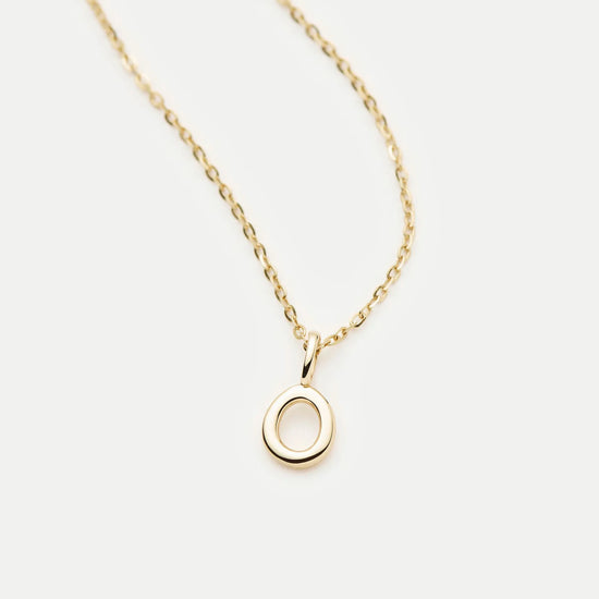 Fine Initial Mini Pendant Necklace - O | 14ct Solid Gold Necklaces Missoma