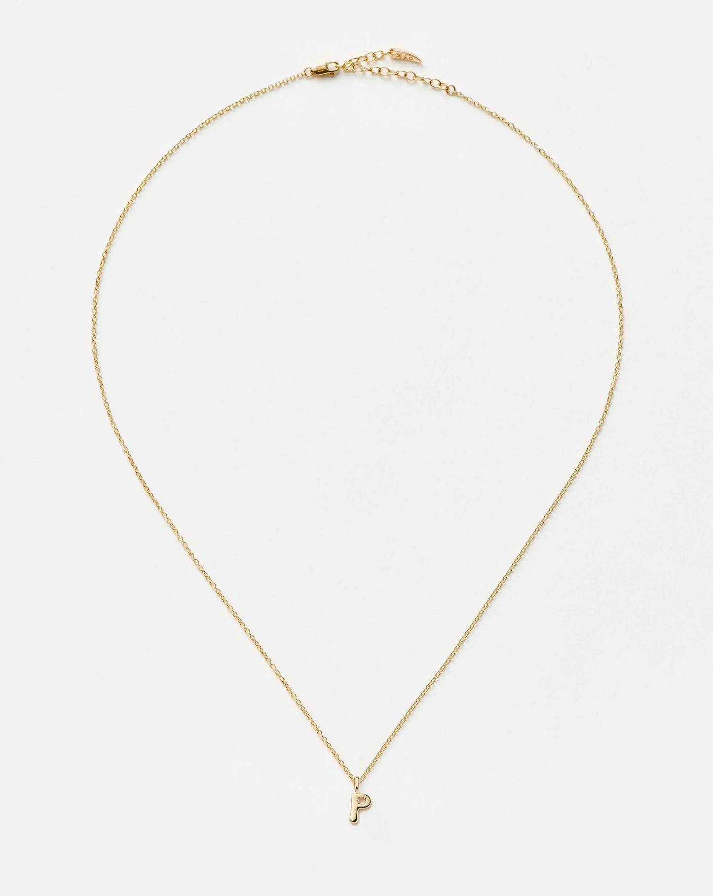 Fine Initial Mini Pendant Necklace - P | 14ct Solid Gold Necklaces Missoma