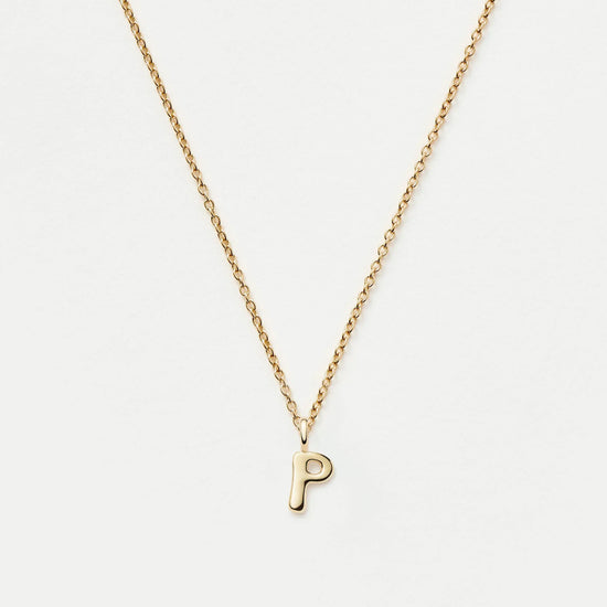 Fine Initial Mini Pendant Necklace - P | 14ct Solid Gold Necklaces Missoma