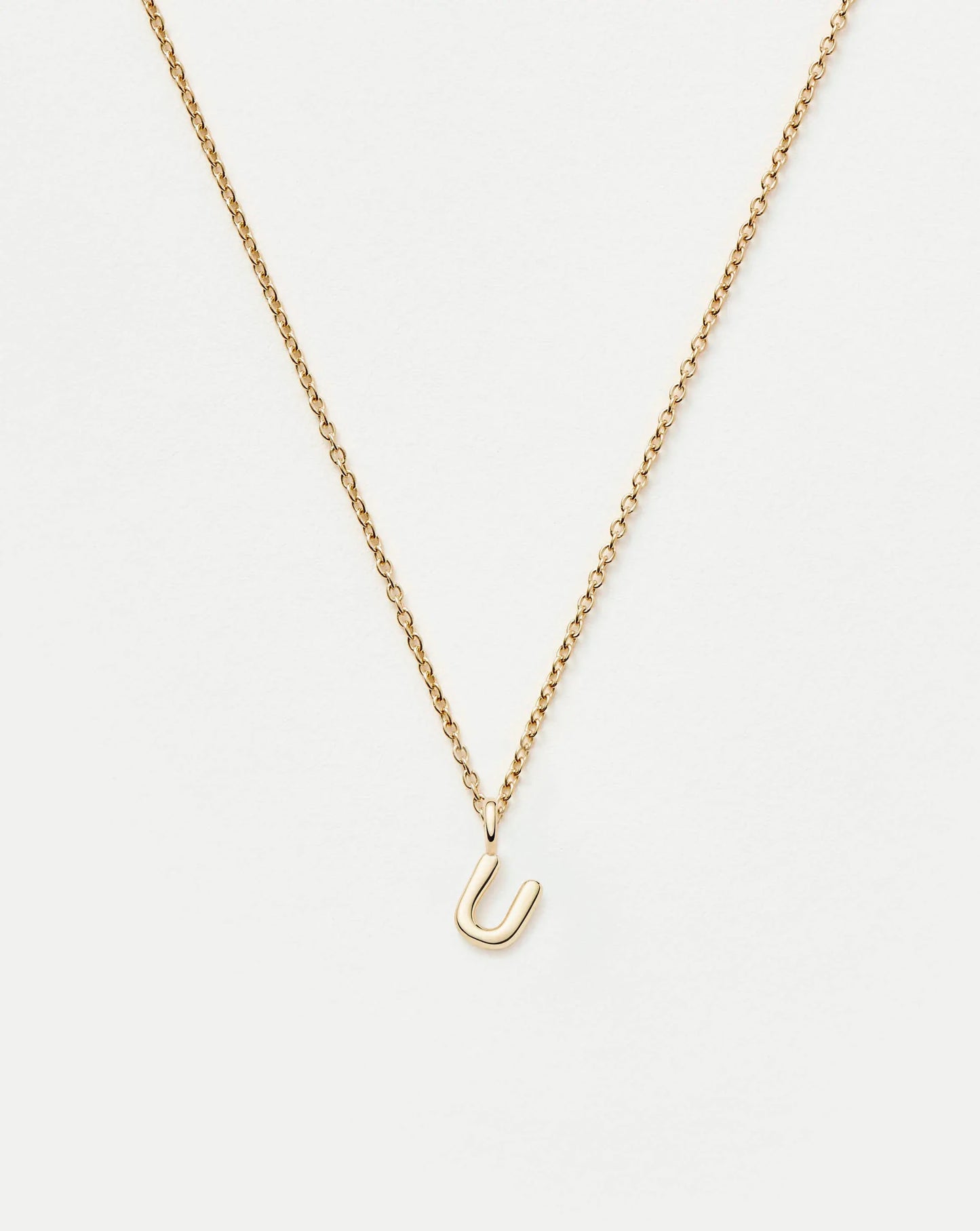 Fine Initial Mini Pendant Necklace - U | 14ct Solid Gold Necklaces Missoma