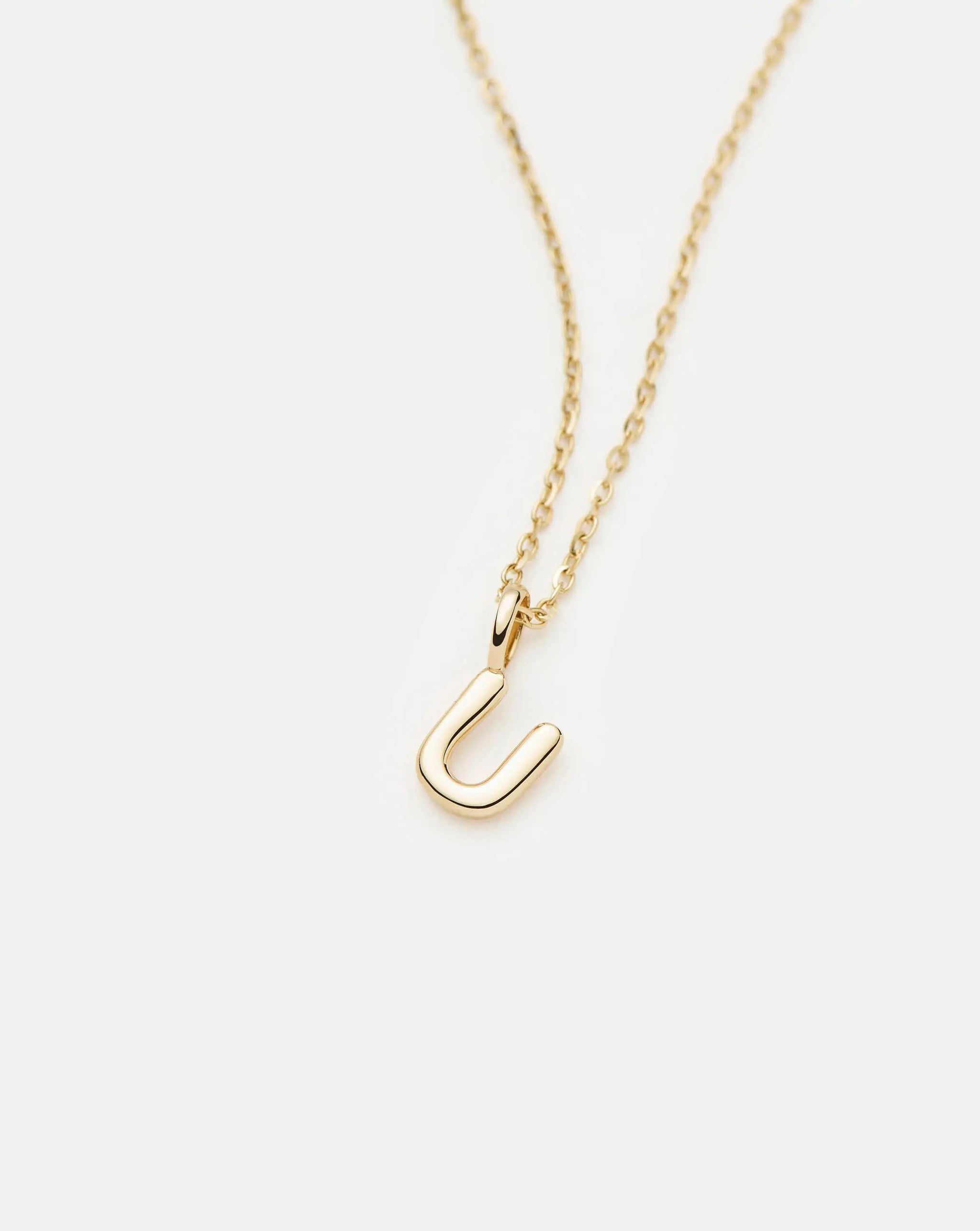 Fine Initial Mini Pendant Necklace - U | 14ct Solid Gold Necklaces Missoma