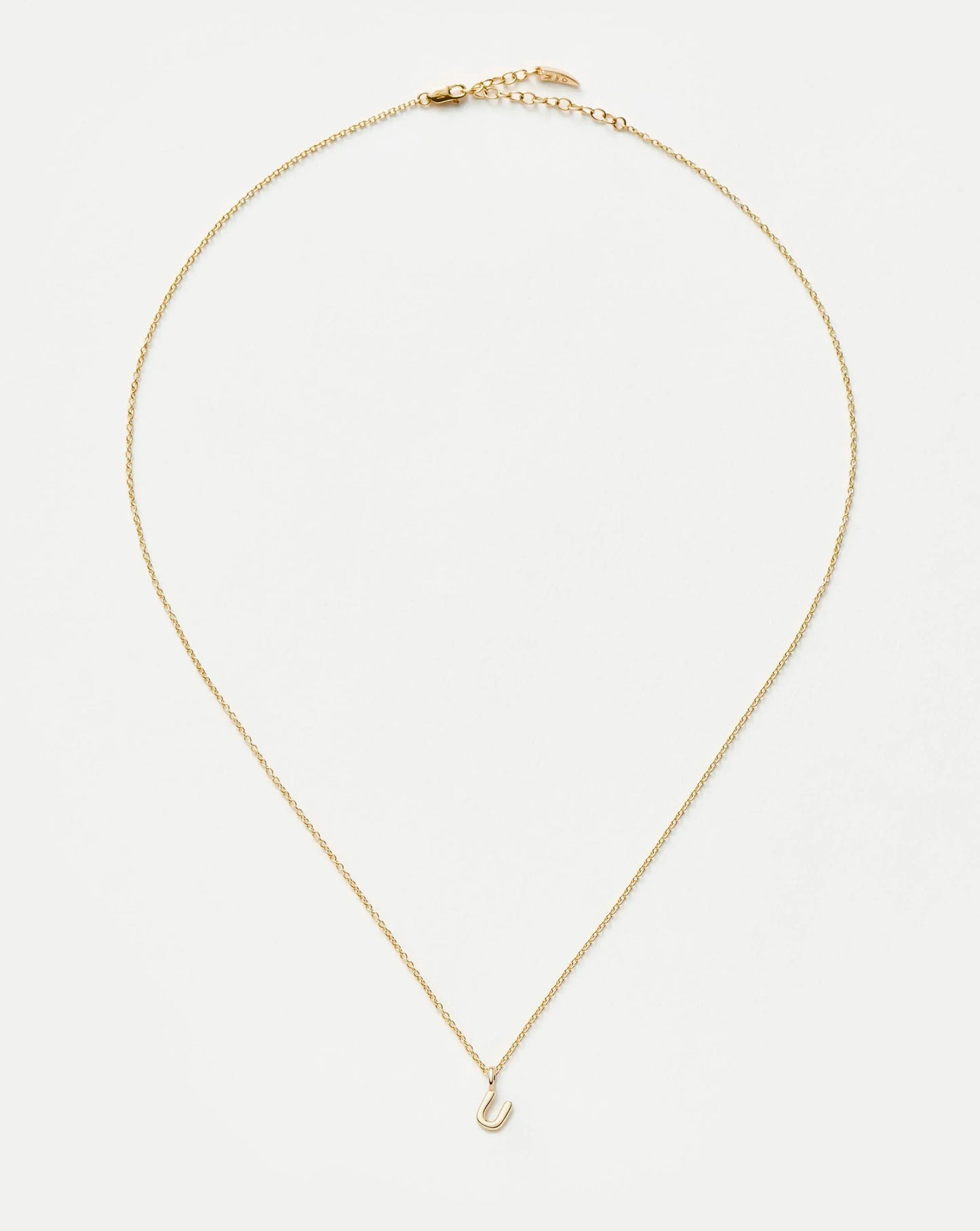 Fine Initial Mini Pendant Necklace - U | 14ct Solid Gold Necklaces Missoma