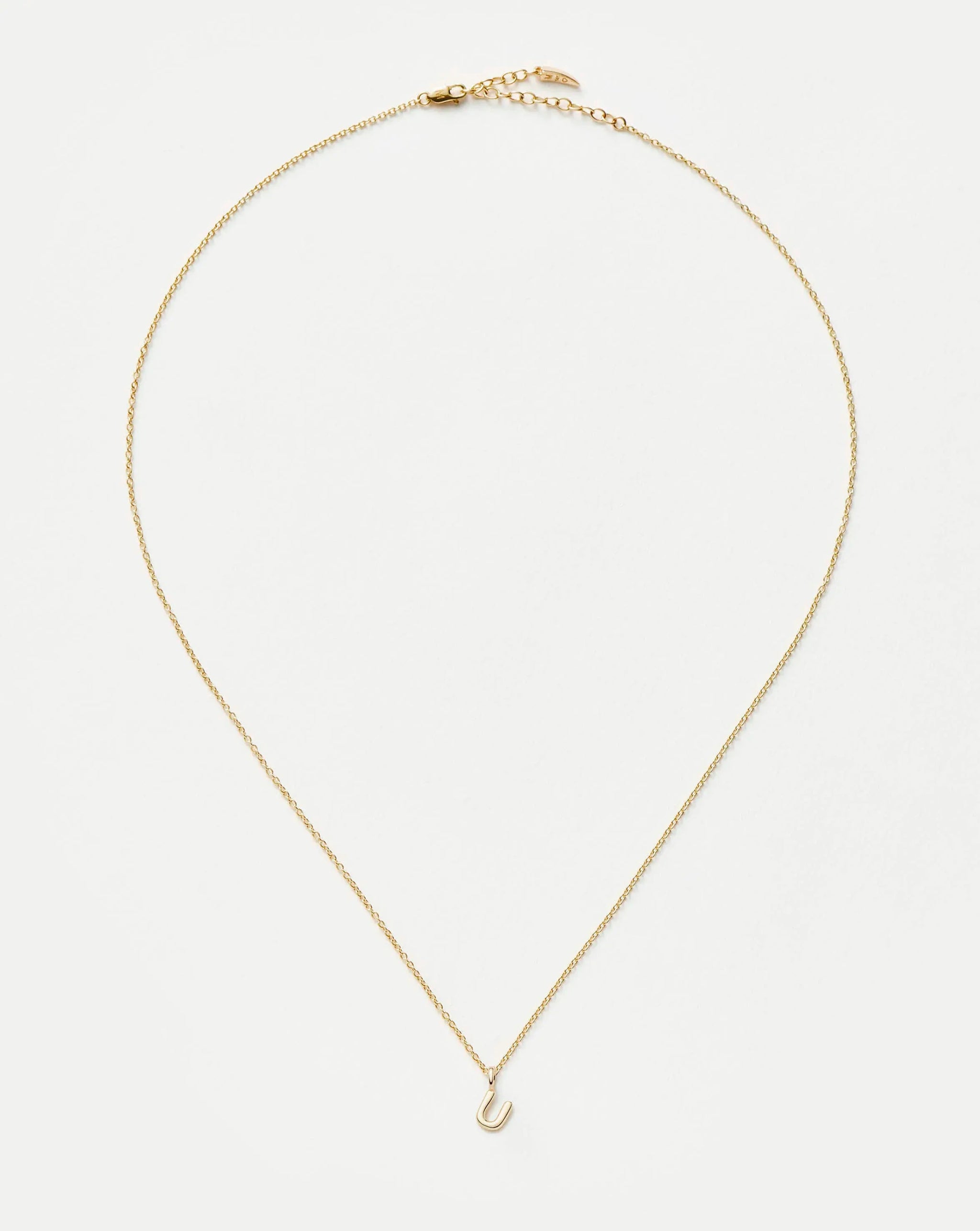 Fine Initial Mini Pendant Necklace - U | 14ct Solid Gold Necklaces Missoma