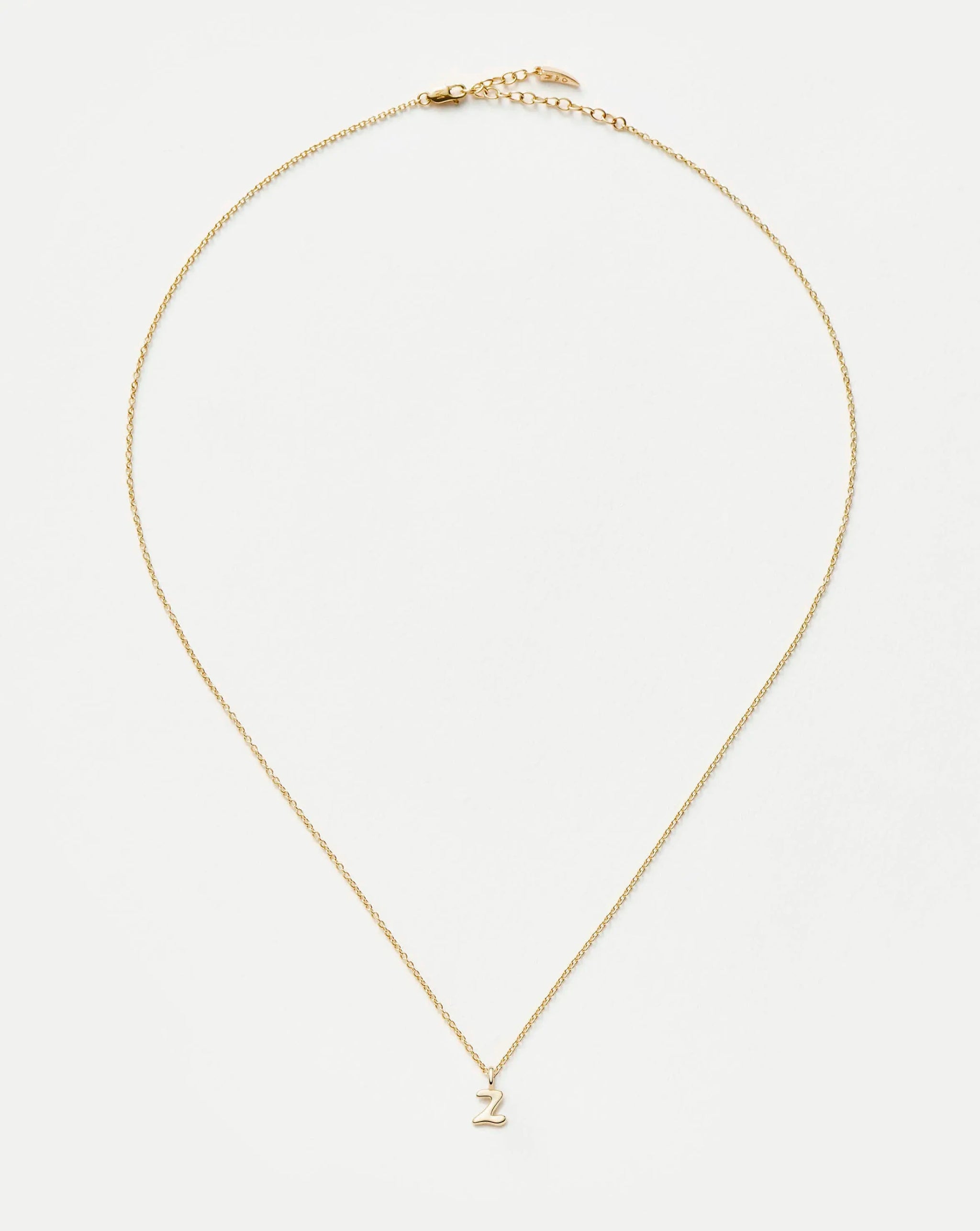 Fine Initial Mini Pendant Necklace - Z | 14ct Solid Gold Necklaces Missoma