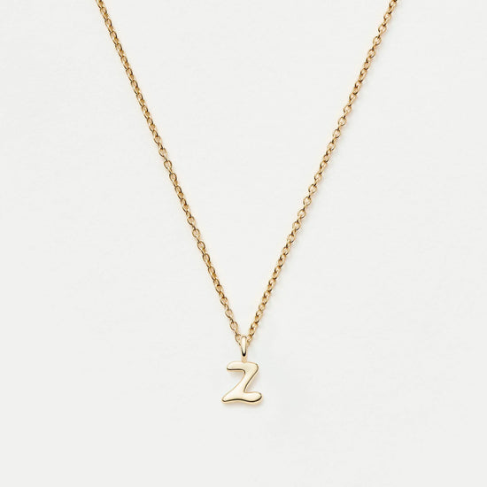Fine Initial Mini Pendant Necklace - Z | 14ct Solid Gold Necklaces Missoma