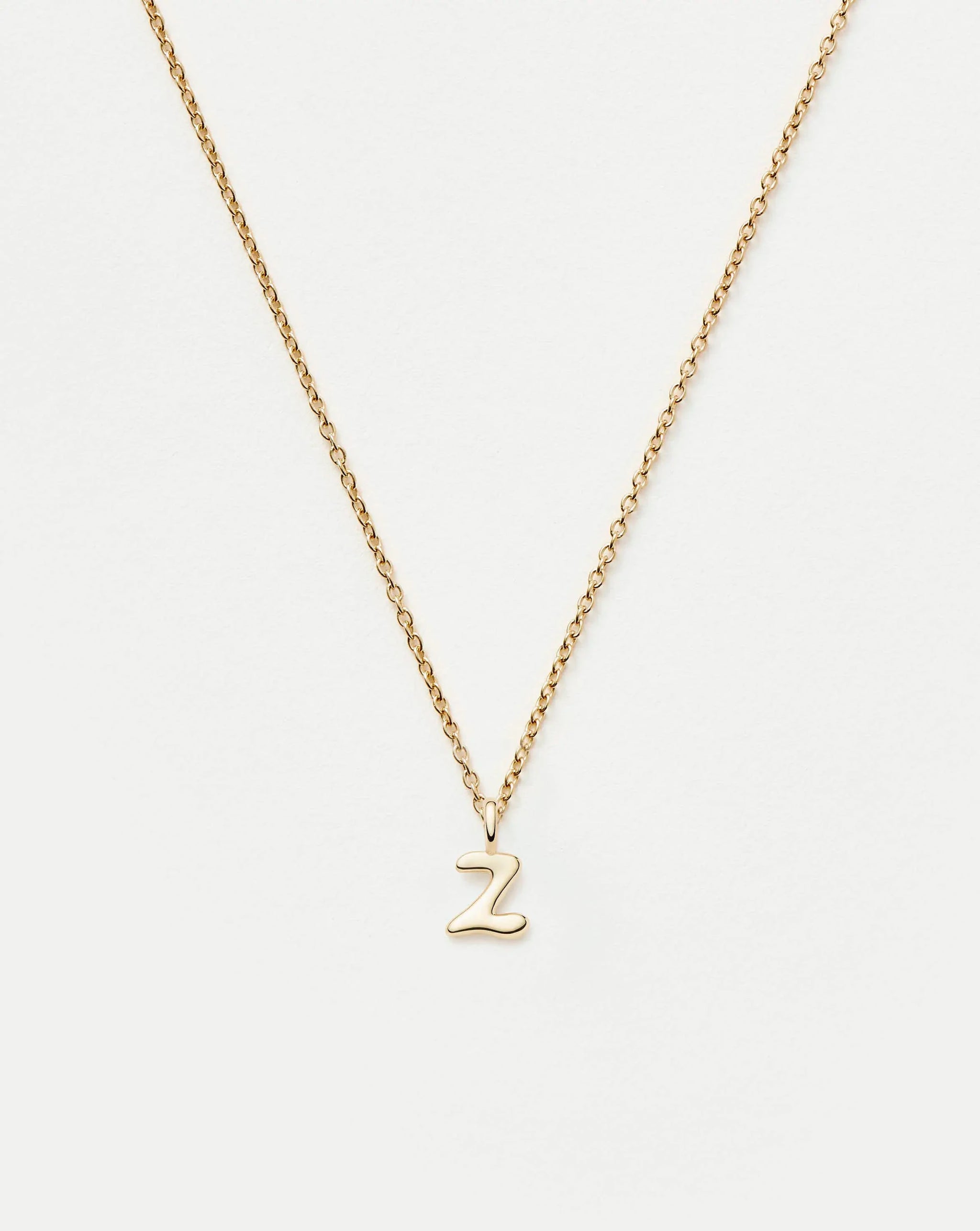 Fine Initial Mini Pendant Necklace - Z | 14ct Solid Gold Necklaces Missoma