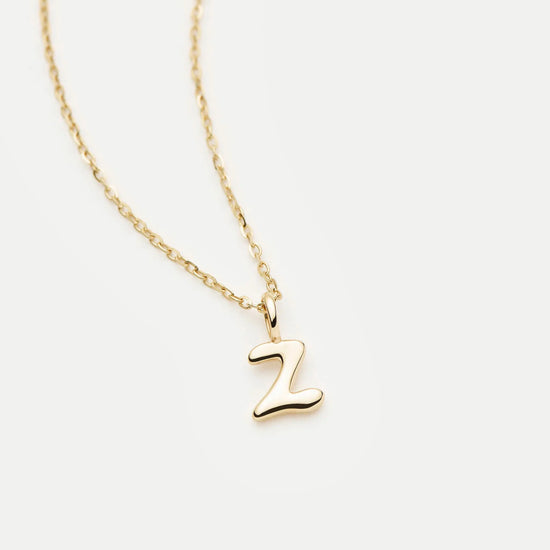 Fine Initial Mini Pendant Necklace - Z | 14ct Solid Gold Necklaces Missoma
