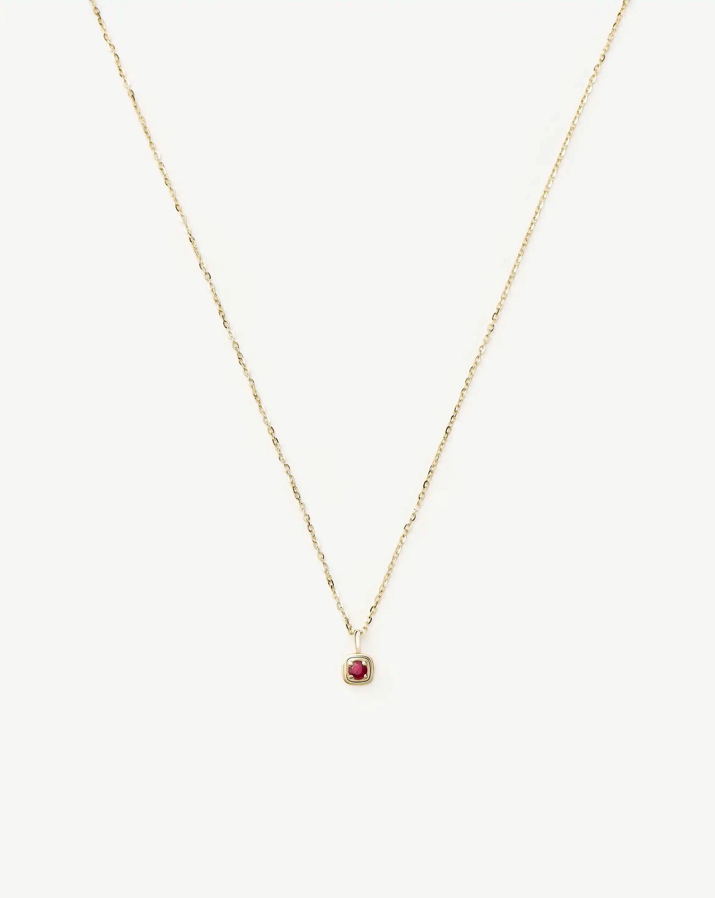 Fine July Birthstone Pendant Necklace | 14ct Solid Gold/Ruby Necklace Missoma