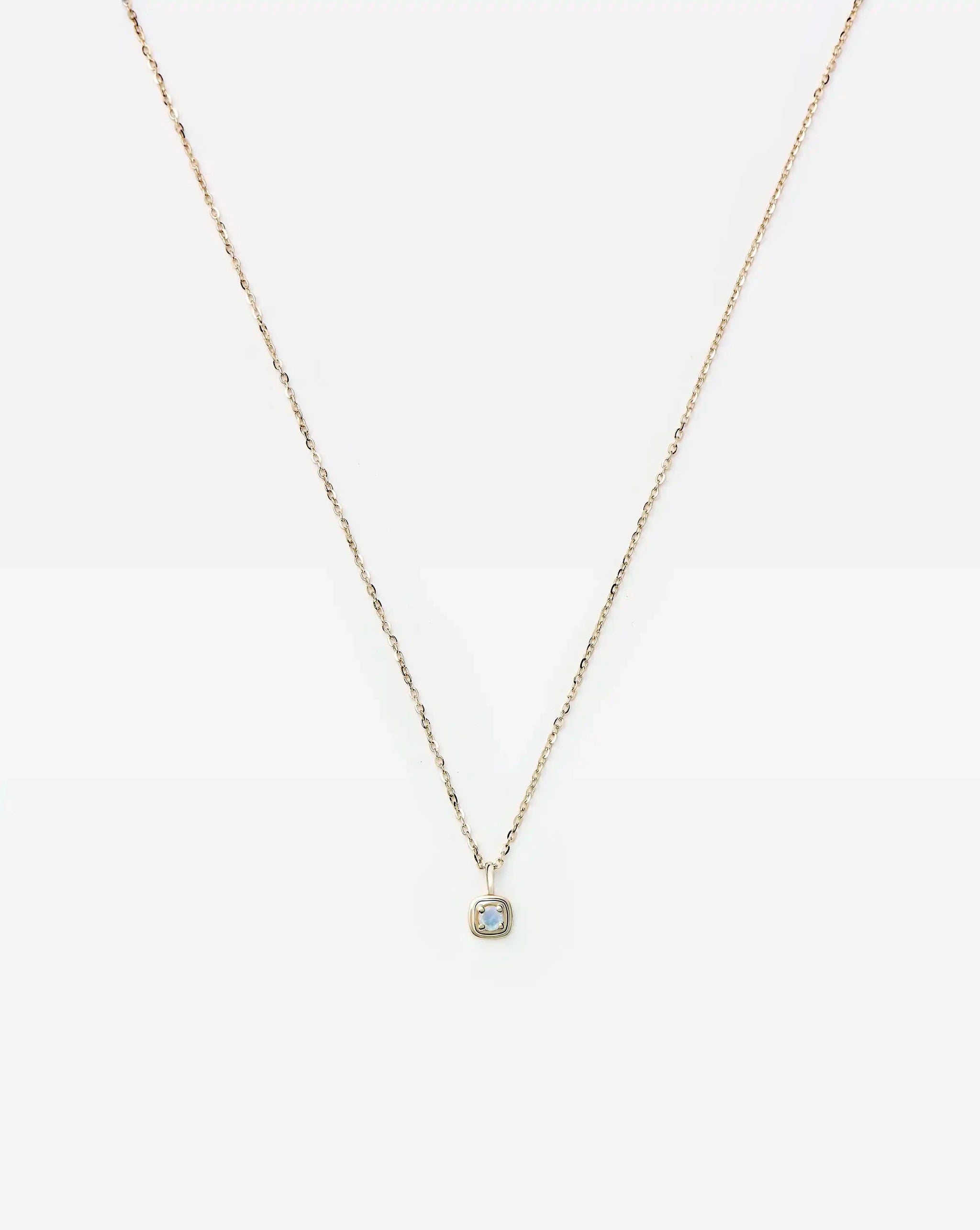 Fine June Birthstone Pendant Necklace | 14ct Solid Gold/Rainbow Moonstone Necklace Missoma