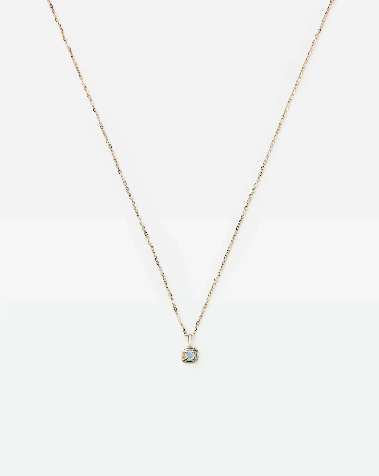 Fine June Birthstone Pendant Necklace | 14ct Solid Gold/Rainbow Moonstone Necklace Missoma