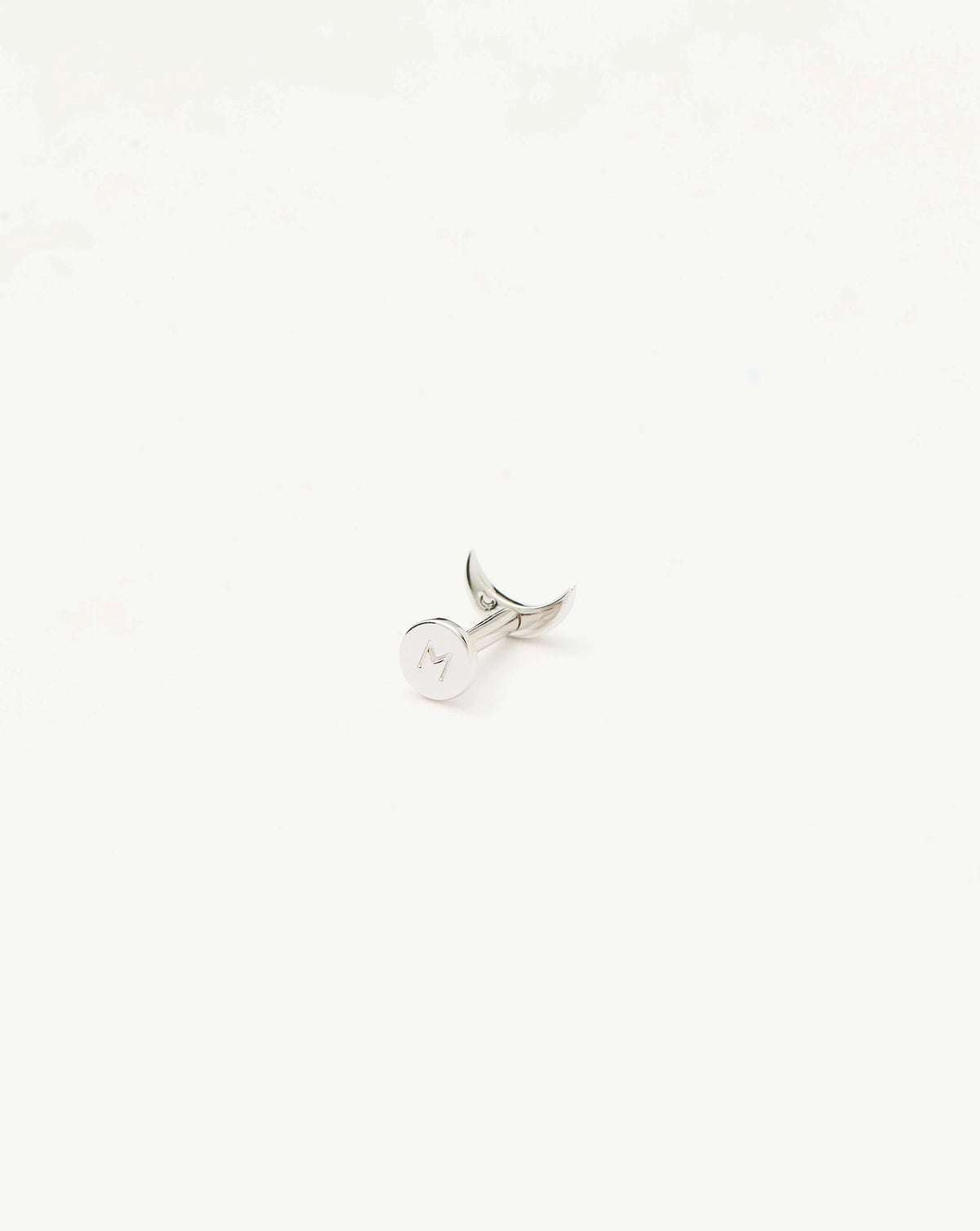 Fine Moon Piercing Stud Earring | 14ct White Gold Earrings Missoma