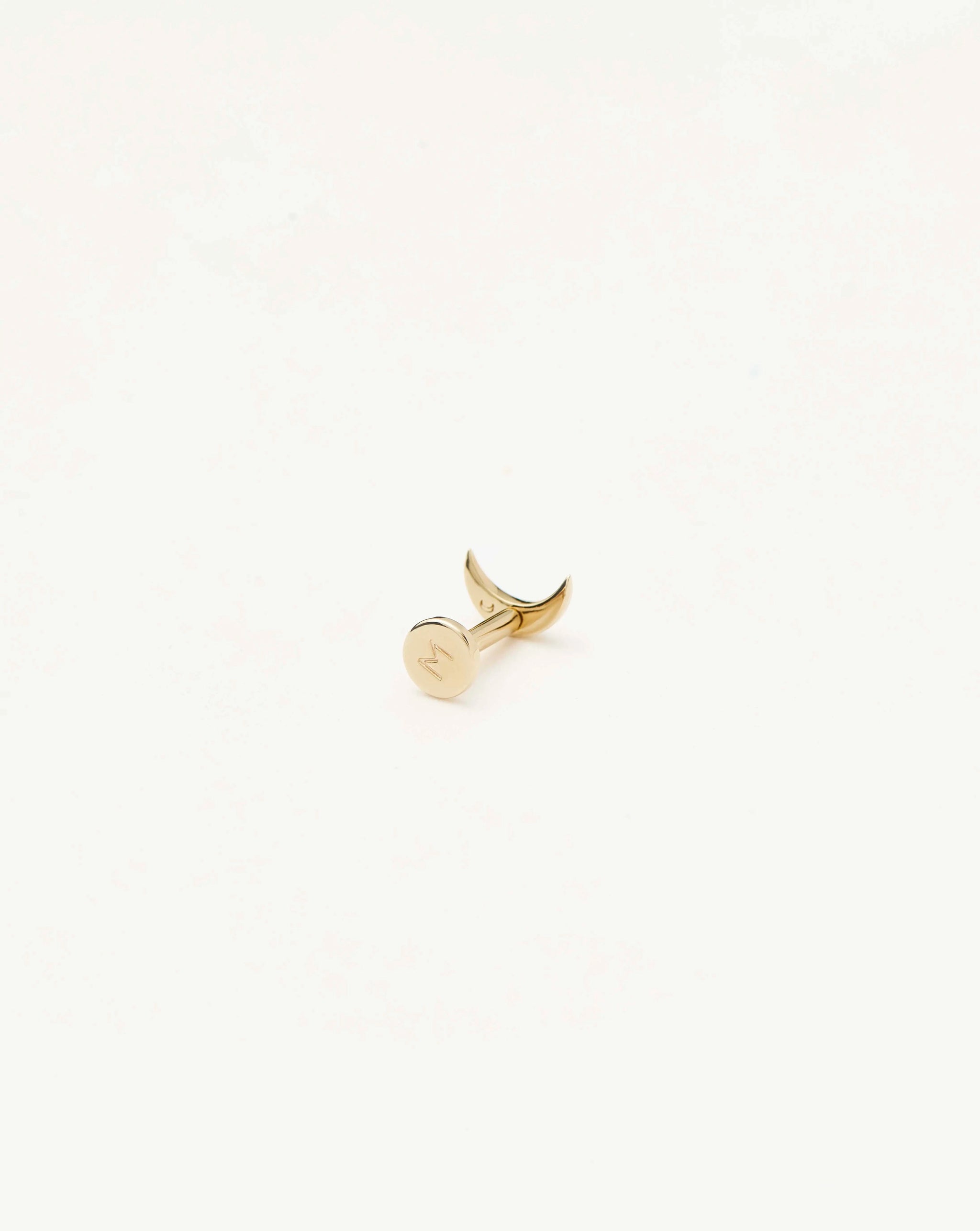 Fine Moon Piercing Stud Earring | 14ct Yellow Gold Earrings Missoma