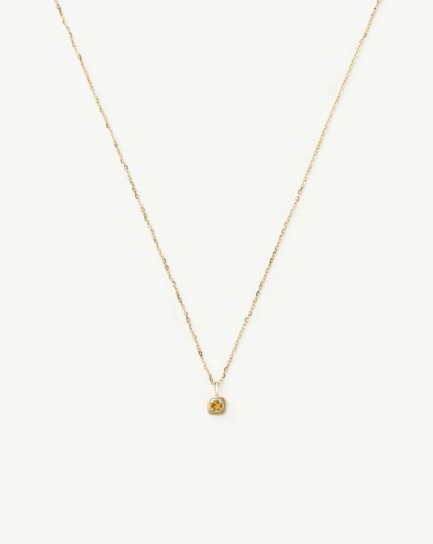 Fine November Birthstone Pendant Necklace | 14ct Solid Gold/Citrine Necklace Missoma