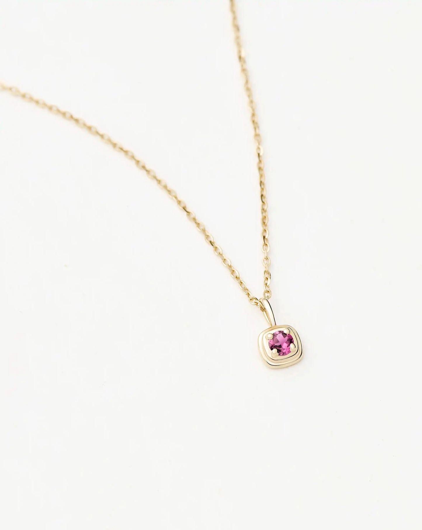 Fine October Birthstone Pendant Necklace | 14ct Solid Gold/Pink Tourmaline Necklace Missoma