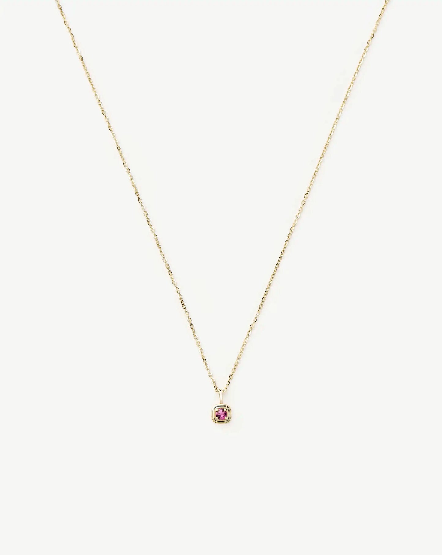 Fine October Birthstone Pendant Necklace | 14ct Solid Gold/Pink Tourmaline Necklace Missoma