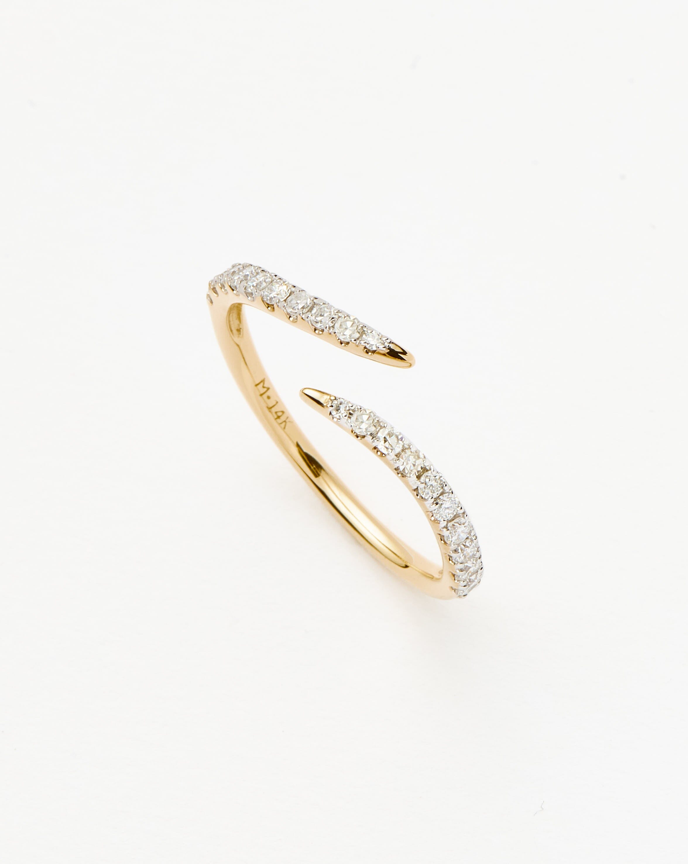 Fine Open Claw Ring 14ct Solid Gold Diamond Missoma