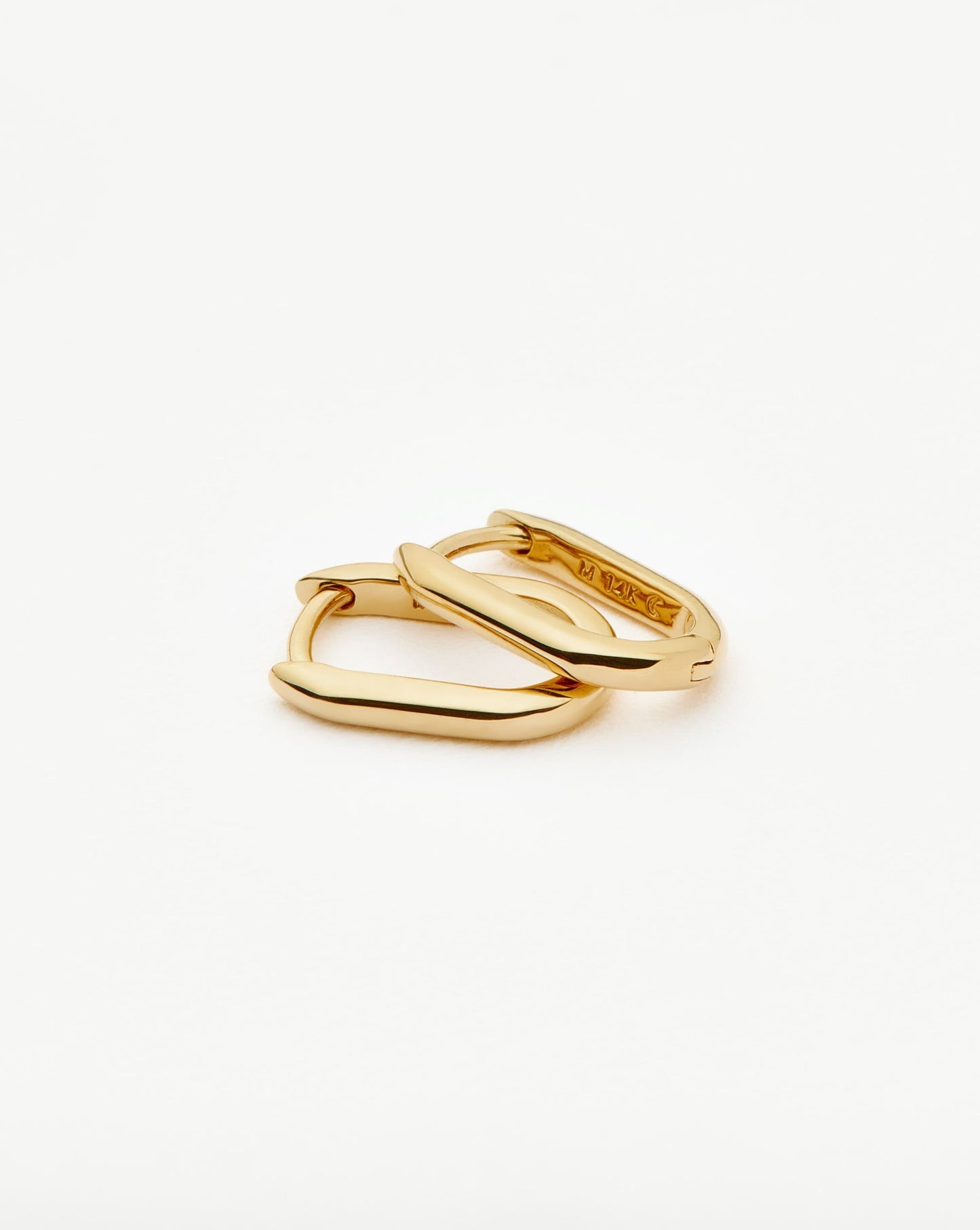 Fine Ovate Mini Hoop Earrings | 14ct Solid Gold Earrings Missoma
