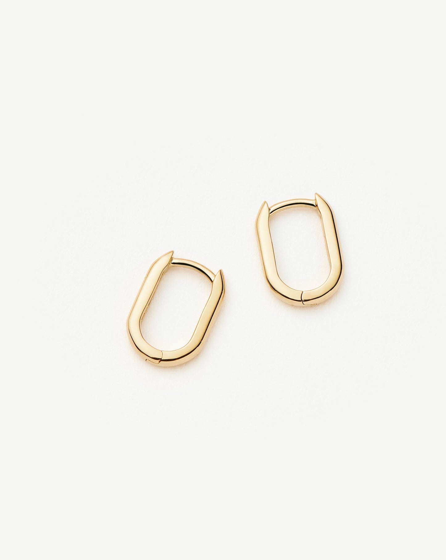 Fine Ovate Mini Hoop Earrings | 14ct Solid Gold Earrings Missoma